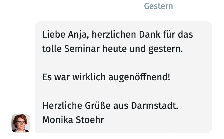 Das Verhandlungsseminar war wirklich augenoeffnend.