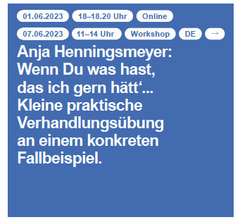 Verhandlungsübung mit Anja Henningsmeyer Juni 2023